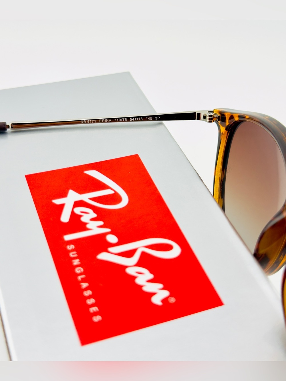Ray-Ban Erika Classic Sunglasses RB4171 Polished Tortoise Frame Brown Lenses - Picture 12 of 13